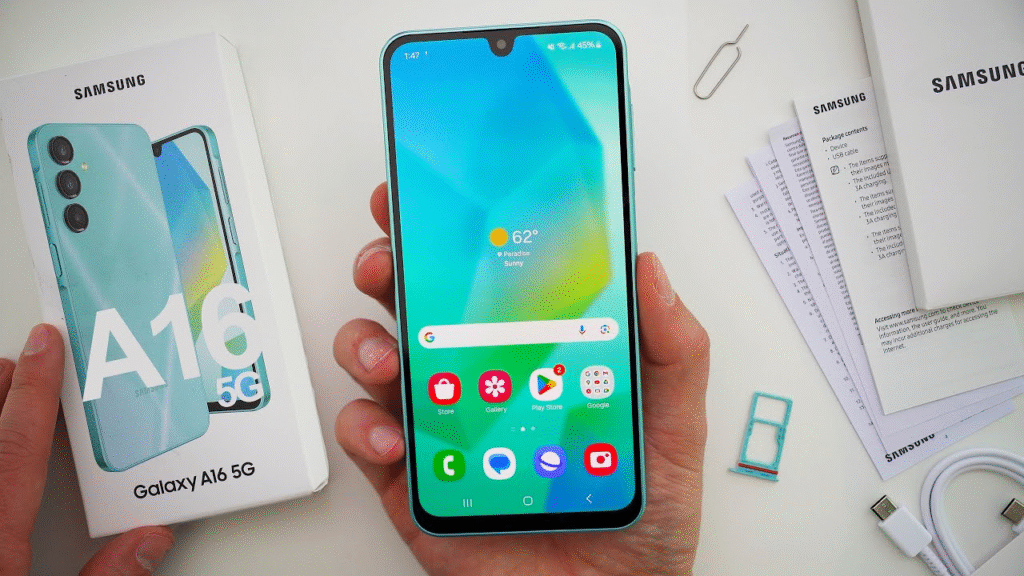 Samsung Galaxy A16 5G: शानदार डिस्प्ले, दमदार परफॉरमेंस और पावरफुल बैटरी वाला स्मार्टफोन Samsung Galaxy A16 5G: शानदार डिस्प्ले, दमदार परफॉरमेंस और पावरफुल बैटरी वाला स्मार्टफोन