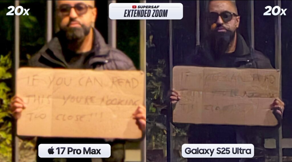 IPhone 17 Pro vs Samsung s25 Ultra Zoom
