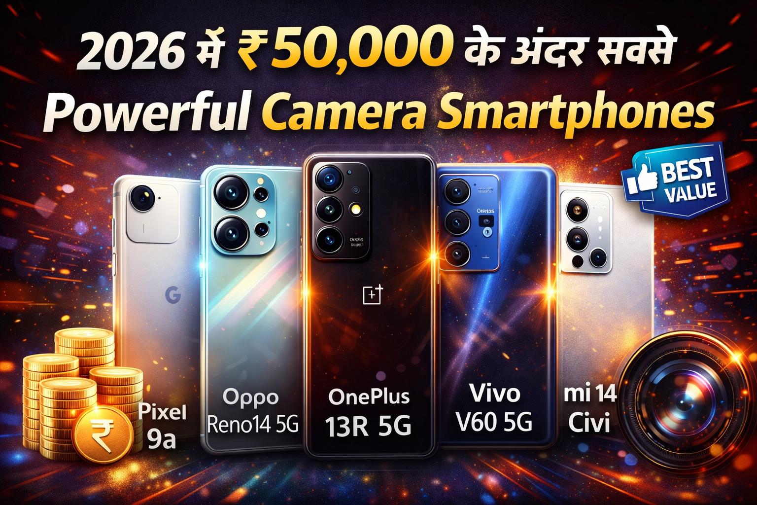 2026 में ₹50,000 के अंदर सबसे Powerful Camera Smartphones