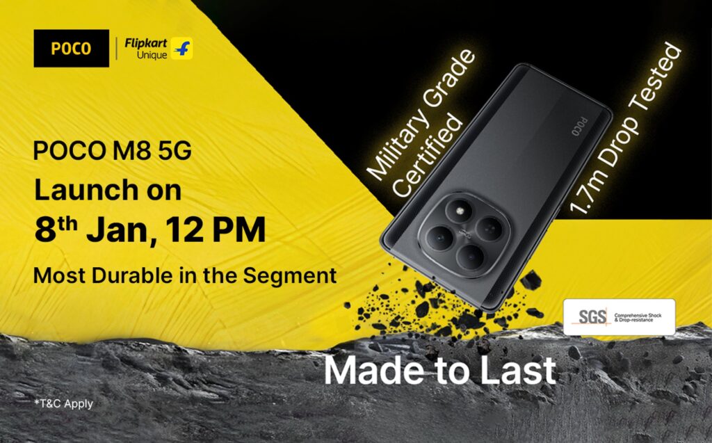 POCO M8 5G : जनवरी 2026 में होगा लॉन्च, बजट 5G सेगमेंट में मचाएगा धमाल POCO M8