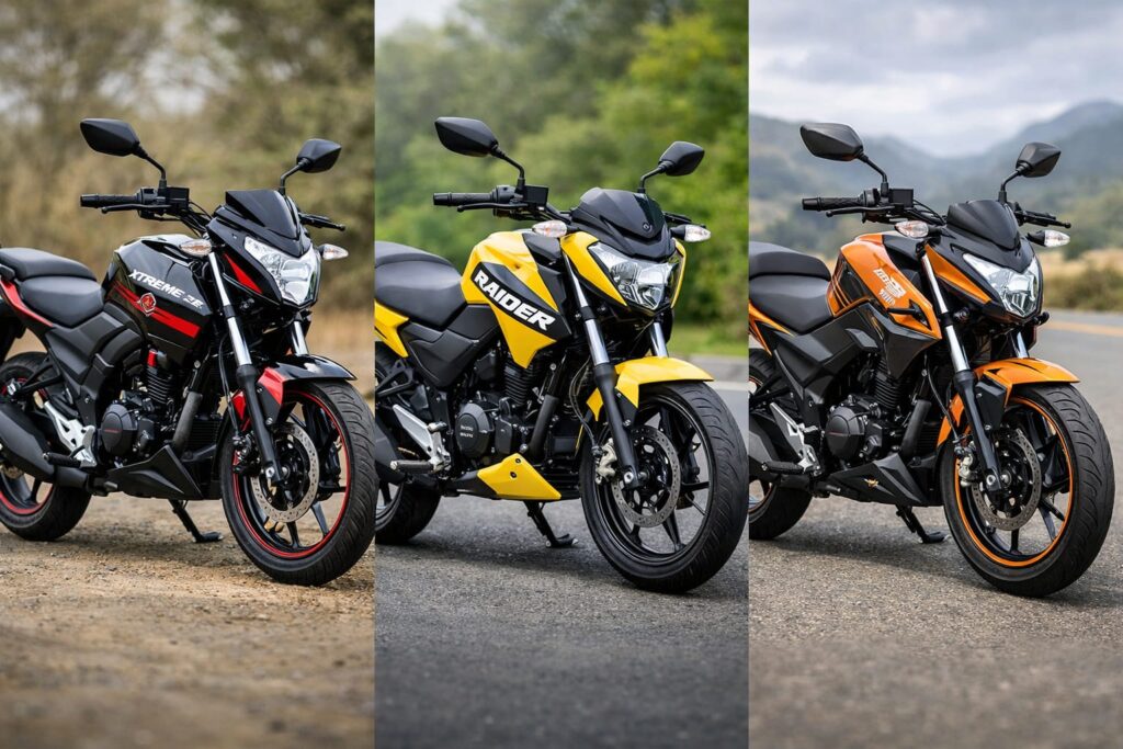 Hero Xtreme 125R vs TVS Raider vs Honda CB125 Hornet- 125cc segment में कौन है दमदार