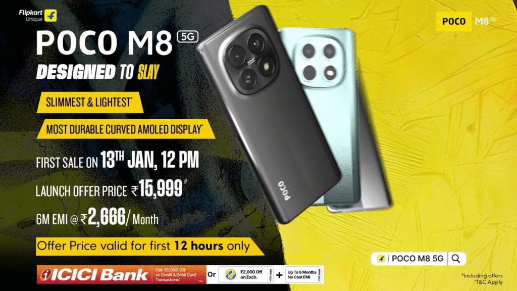 ₹20,000 से कम में AMOLED, Snapdragon और 5G का दमदार कॉम्बिनेशन – POCO M8 क्यों बन रहा है लोगों की पहली पसंद?