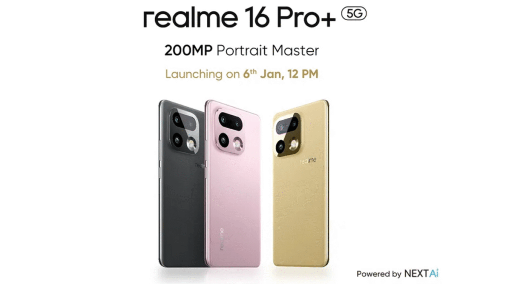 6 जनवरी को आ रहा Realme 16 Pro Plus 5G: 7000mAh बैटरी और 200MP कैमरे के साथ मचाने वाला है धमाल